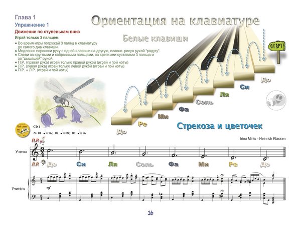 "Hello, Piano!" Тетрадь 1 + 2CD, русская версия СПИРАЛЬ СЛЕГКА ПОГНУТА, функция сохранена